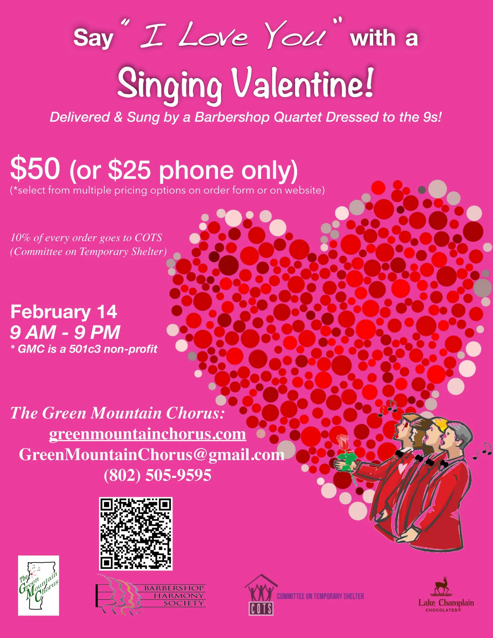 Saturday Singing Valentines - February 14